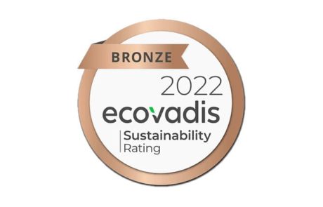 Bilden visar EcoVadis certifiering av ÅJ Distributions till bronsnivå